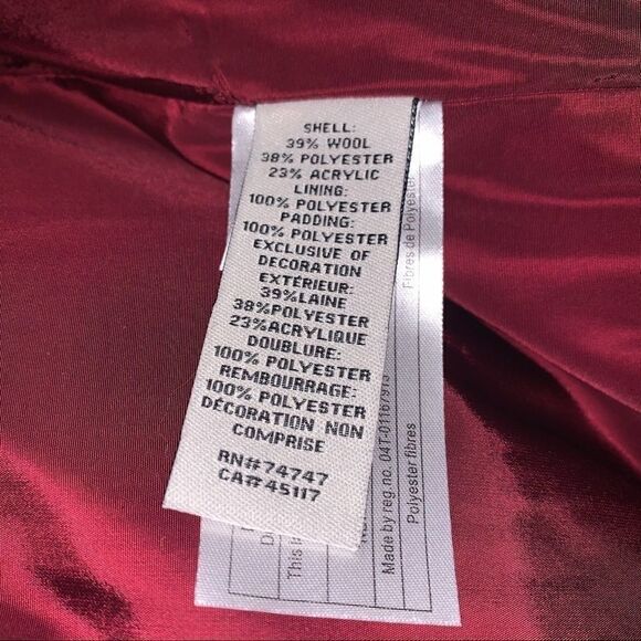 Large Bob Timberlake Burgandy-Gray Wool Bkend Vest - Picture 5 of 6